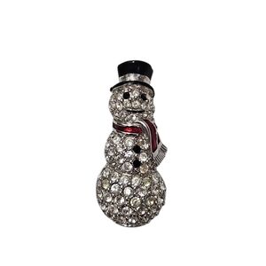 Swarovski Snowman Crystal Brooch 1.5”
